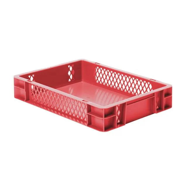 Stapelbare transportkrat TK1 400x300x75 mm (lxbxh) rood