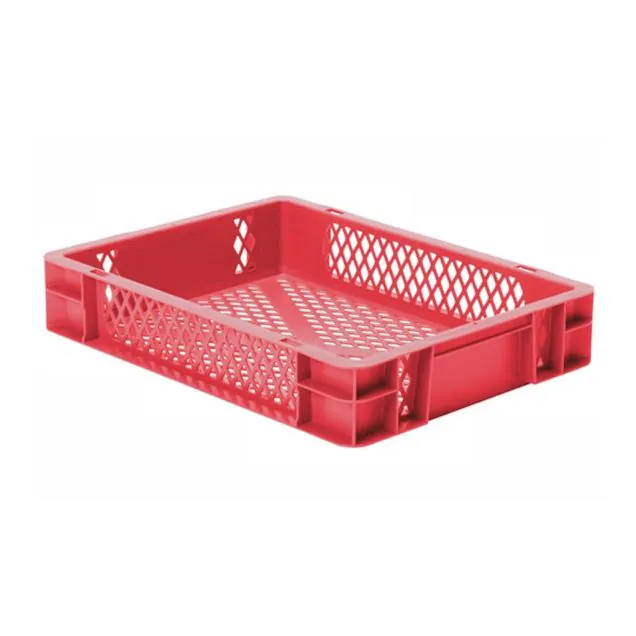 Stapelbare transportkrat TK2 400x300x75 mm (lxbxh) rood