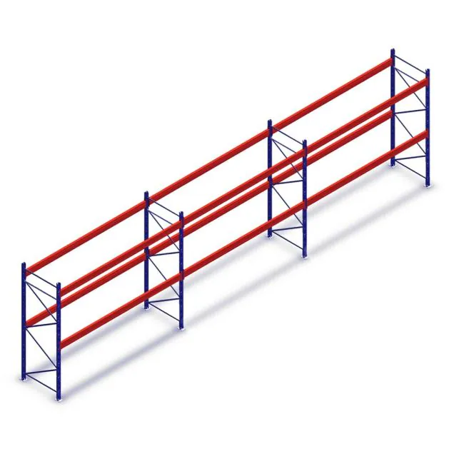 Voordeelrij deels gebruikte AR T2 palletstelling 2000x8500x1100mm (hxbxd) 2 niveaus