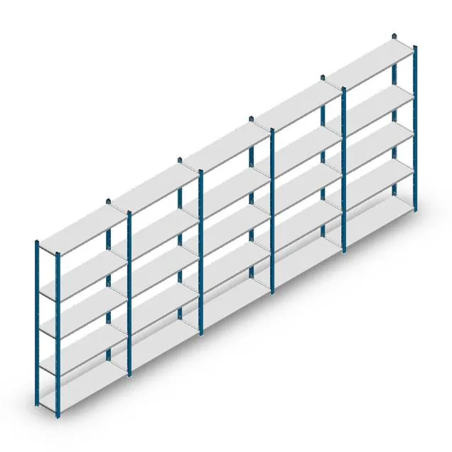 Voordeelrij legbordstelling Medium Duty 2200x5000x300 mm (hxbxd) 5 niveaus blauw