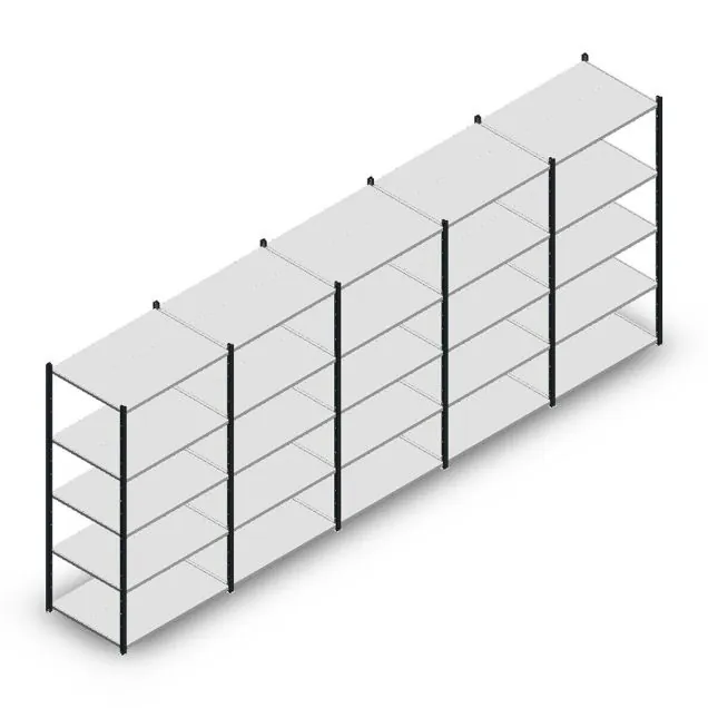 Voordeelrij legbordstelling Medium Duty 2200x5000x700 mm (hxbxd) 5 niveaus antraciet