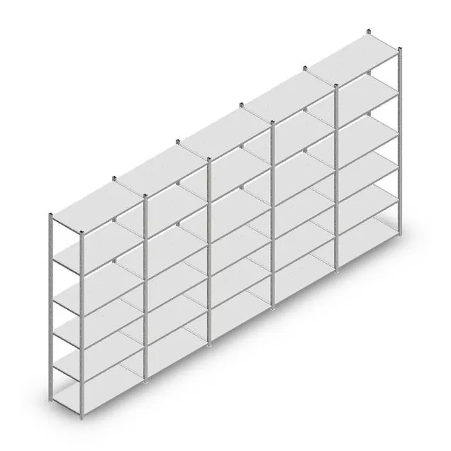 Voordeelrij legbordstelling Medium Duty 3000x5000x500 mm (hxbxd) 6 niveaus verzinkt