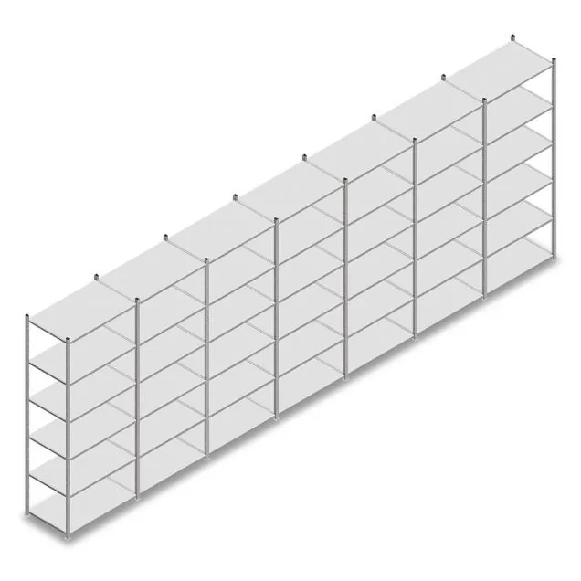 Voordeelrij legbordstelling Medium Duty 2500x7000x600 mm (hxbxd) 6 niveaus verzinkt