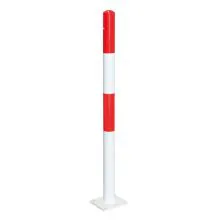 MORION paal op voetplaat Ø60mm 0 kettingogen rood/wit