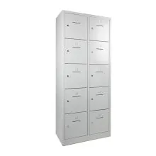 10-deurs locker, lockerkast 1900x800x450 mm (hxbxd) grijs cilinderslot