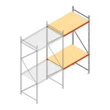 Grootvakstelling AR 3000x1610x1000 mm (hxbxd) 2 niveaus verzinkt aanbouwsectie met voorgemonteerde frames