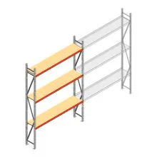 Grootvakstelling AR 3000x2250x400 mm (hxbxd) 3 niveaus verzinkt beginsectie