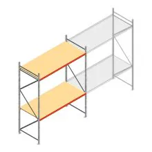 Grootvakstelling AR 3000x2700x1000 mm (hxbxd) 2 niveaus verzinkt beginsectie
