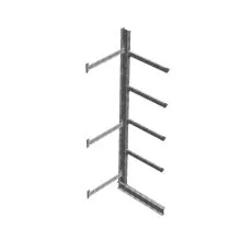 Zware draagarmstelling thermisch verzinkt enkelzijdig 4500x1200x1200mm (hxbxd) 4 niveaus aanbouwsectie