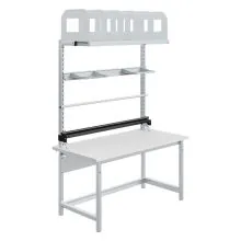 Verstelbare werkbank met rail Sofame melamine 28mm 1500x750x768-1048 mm 300kg Grijs