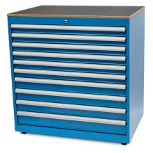 Gereedschapskast met 10 laden 1048x1010x725 mm (hxbxd) blauw