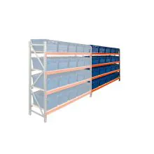 Bakkenkast AR 2000x2250x600 mm (hxbxd) 4 niveaus met 20 distributiebakken aanbouwsectie