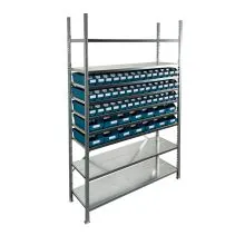 Bakkenkast 2.000x1.300x400mm met 56 bakken / 224 posities Groen