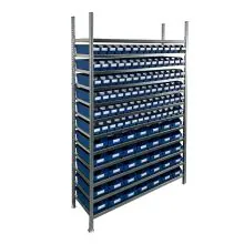 Bakkenkast 2.000x1.300x400mm met 119 bakken / 476 posities Blauw