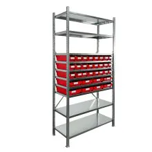 Bakkenkast 2.000x1.000x400mm met 32 bakken / 128 posities Rood
