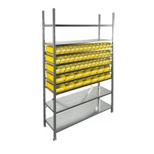 Bakkenkast 2.000x1.300x400mm met 56 bakken / 224 posities Geel