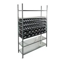 Bakkenkast 2.000x1.300x400mm met 56 bakken / 224 posities Zwart