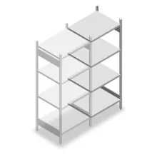 Legbordstelling Heavy Duty 2000x750x600mm (hxbxd) 4 niveaus 150 kg aanbouwsectie