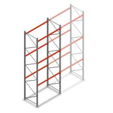 Palletstelling AR T2 5000x1850x1100mm (hxbxd) 3 niveaus 2530kg/niv beginsectie met voorgemonteerde frames