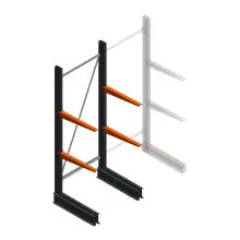 Lichte draagarmstelling BR enkelzijdig 2000x750x600 mm (hxbxd) 2 niveaus beginsectie
