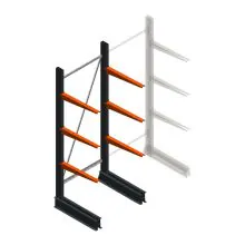 Lichte draagarmstelling BR enkelzijdig 2000x750x600 mm (hxbxd) 3 niveaus beginsectie