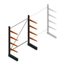 Lichte draagarmstelling BR enkelzijdig 2000x1500x600 mm (hxbxd) 4 niveaus beginsectie