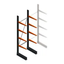 Lichte draagarmstelling BR enkelzijdig 2500x750x600 mm (hxbxd) 4 niveaus beginsectie