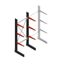 Medium draagarmstelling BR enkelzijdig 2500x1000x600mm (hxbxd) 3 niveaus beginsectie 425/arm