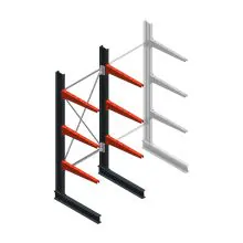 Medium draagarmstelling BR enkelzijdig 2500x1000x800mm (hxbxd) 3 niveaus beginsectie 340/arm