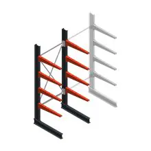 Medium draagarmstelling BR enkelzijdig 2500x1000x800mm (hxbxd) 4 niveaus beginsectie 340/arm
