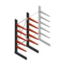 Medium draagarmstelling BR enkelzijdig 2500x1000x800mm (hxbxd) 5 niveaus beginsectie 340/arm