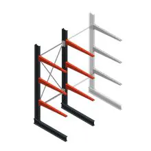 Medium draagarmstelling BR enkelzijdig 2500x1000x1000mm (hxbxd) 3 niveaus beginsectie 275/arm