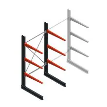 Medium draagarmstelling BR enkelzijdig 2500x1250x1000mm (hxbxd) 3 niveaus beginsectie 275/arm