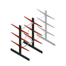 Medium draagarmstelling BR dubbelzijdig 2500x1250x800mm (hxbxd) 3 niveaus beginsectie 340/arm