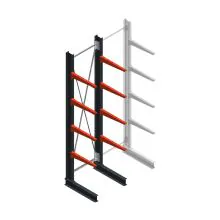 Medium draagarmstelling BR enkelzijdig 3000x750x600mm (hxbxd) 4 niveaus beginsectie 290/arm