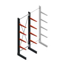 Medium draagarmstelling BR enkelzijdig 3000x1000x600mm (hxbxd) 4 niveaus beginsectie 290/arm