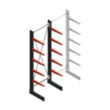 Medium draagarmstelling BR enkelzijdig 3000x1000x600mm (hxbxd) 5 niveaus beginsectie 290/arm