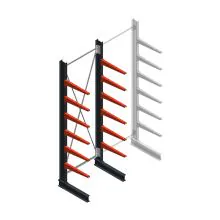 Medium draagarmstelling BR enkelzijdig 3000x1000x600mm (hxbxd) 6 niveaus beginsectie 290/arm