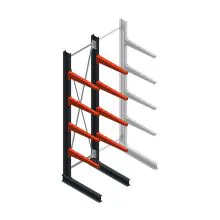 Medium draagarmstelling BR enkelzijdig 3000x750x800mm (hxbxd) 4 niveaus beginsectie 340/arm