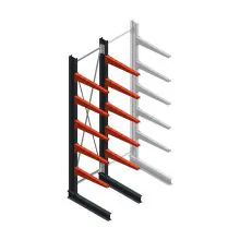 Medium draagarmstelling BR enkelzijdig 3000x750x800mm (hxbxd) 5 niveaus beginsectie 340/arm