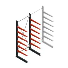 Medium draagarmstelling BR enkelzijdig 3000x1250x800mm (hxbxd) 6 niveaus beginsectie 220/arm
