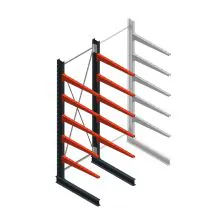 Medium draagarmstelling BR enkelzijdig 3000x1250x1000mm (hxbxd) 5 niveaus beginsectie 275/arm