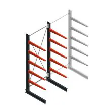 Medium draagarmstelling BR enkelzijdig 3000x1500x1000mm (hxbxd) 5 niveaus beginsectie 275/arm