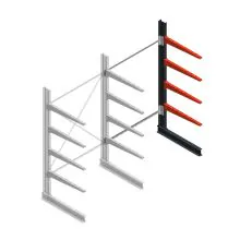 Medium draagarmstelling BR enkelzijdig 2500x1500x800mm (hxbxd) 4 niveaus aanbouwsectie 220/arm
