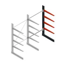 Medium draagarmstelling BR enkelzijdig 2500x1500x1000mm (hxbxd) 4 niveaus aanbouwsectie 275/arm