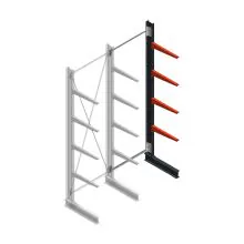 Medium draagarmstelling BR enkelzijdig 3000x1000x600mm (hxbxd) 4 niveaus aanbouwsectie 290/arm