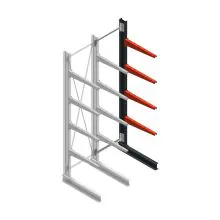 Medium draagarmstelling BR enkelzijdig 3000x750x800mm (hxbxd) 4 niveaus aanbouwsectie 340/arm