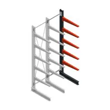 Medium draagarmstelling BR enkelzijdig 3000x750x800mm (hxbxd) 5 niveaus aanbouwsectie 340/arm