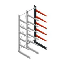Medium draagarmstelling BR enkelzijdig 3000x750x800mm (hxbxd) 5 niveaus aanbouwsectie 340/arm