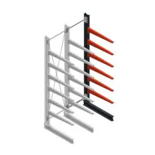 Medium draagarmstelling BR enkelzijdig 3000x750x800mm (hxbxd) 6 niveaus aanbouwsectie 340/arm